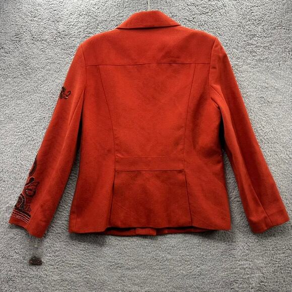 Spiegel Women's Size 16 NWT Jacket Orange Beaded Sleeve Lined Buttons Fall Warm - Picture 11 of 12